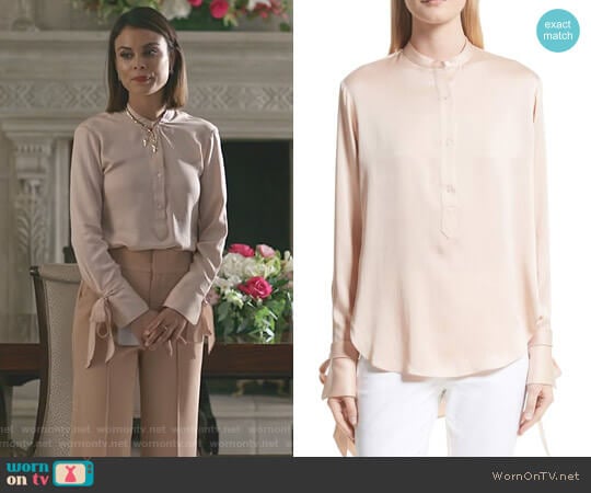 Rag & Bone Dylan Shirt worn by Cristal Flores (Nathalie Kelley) on Dynasty
