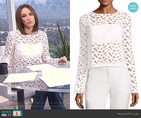 Ramy Brook Sam Lace Top worn by Catt Sadler on E! News