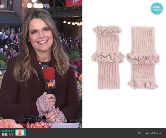 Rebecca Minkoff Ruffle Fingerless Gloves worn by Savannah Guthrie on Today