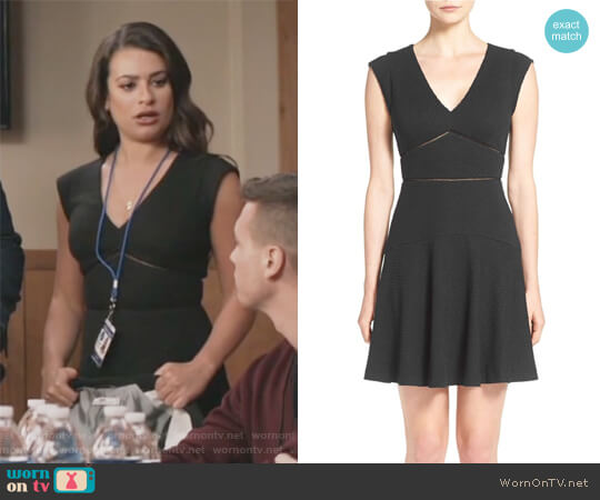Rebecca Taylor Taylor V-Neck Fit & Flare Dress worn by Valentina Barella (Lea Michele) on The Mayor