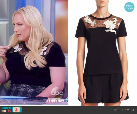 RED Valentino Floral Cotton Top worn by Meghan McCain on The View