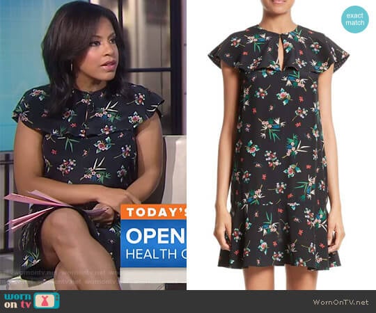 Red Valentino Wallpaper Floral Print Silk Dress worn by Sheinelle Jones on Today