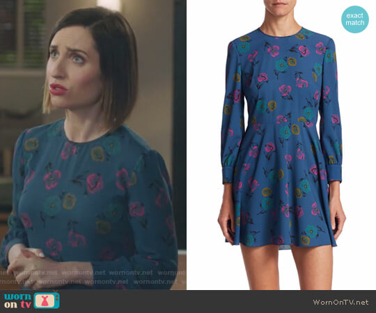 RED Valentino Multi Pansy Mini Dress worn by Jennifer Short (Zoe Lister-Jones) on Life in Pieces