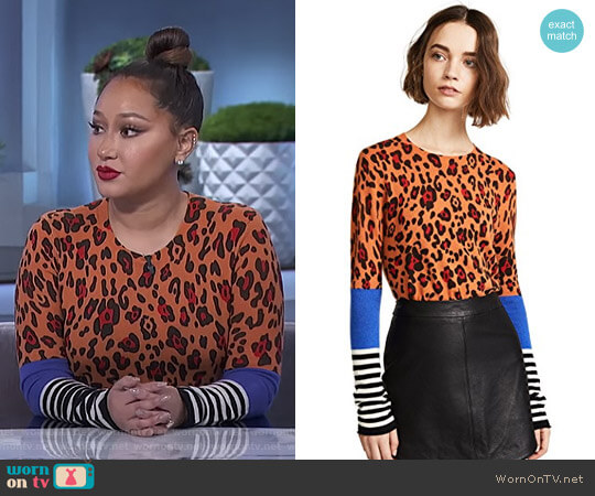 Replica Leopard Sweater worn by Adrienne Houghton on The Real