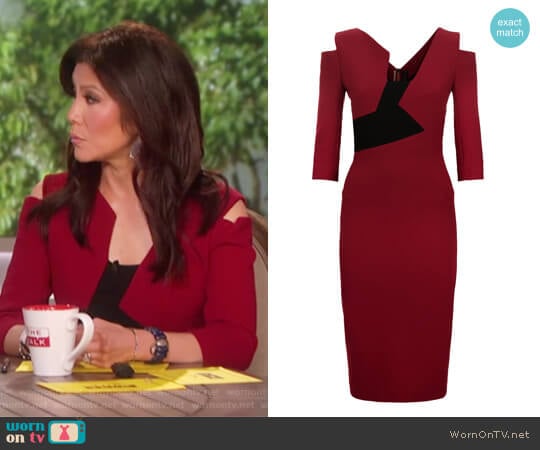 Roland Mouret Kiverton Asymmetric Panel Dress worn by Julie Chen on The Talk
