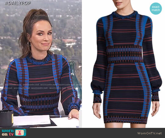 Ronny Kobo Multi-Stripe Bodycon Dress worn by Catt Sadler on E! News