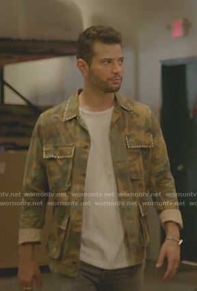 Sam’s studded camo jacket on Dynasty