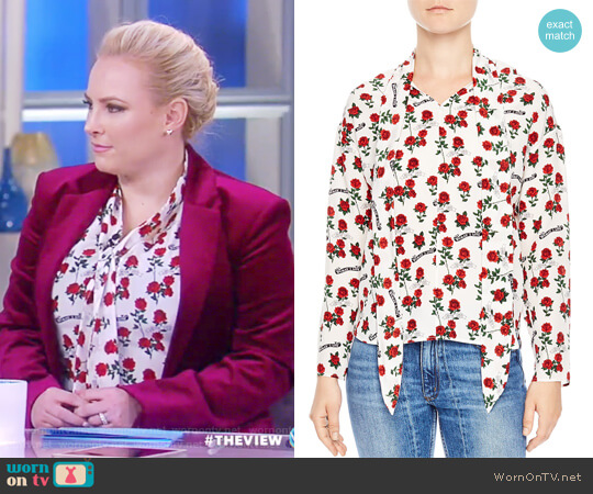 Sandro Bessie Silk Sash Top worn by Meghan McCain on The View