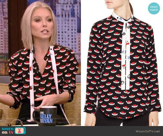 Sandro Maika Shirt worn by Kelly Ripa on Live with Kelly and Mark