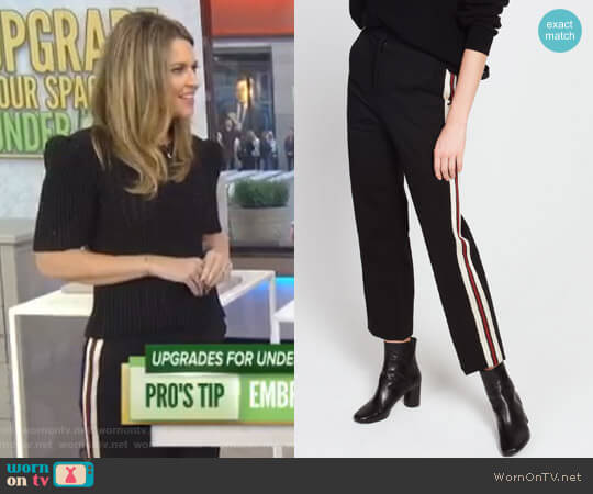Sandro Side Stripe Track Pants worn by Savannah Guthrie on Today