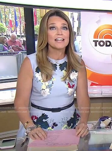 Savannah’s blue floral print dress on Today