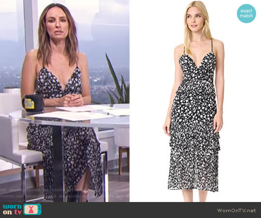 Saylor Brooke Pleated Floral Dress worn by Catt Sadler on E! News