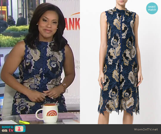See by Chloe Embroidered Lace Midi Dress worn by Sheinelle Jones on Today