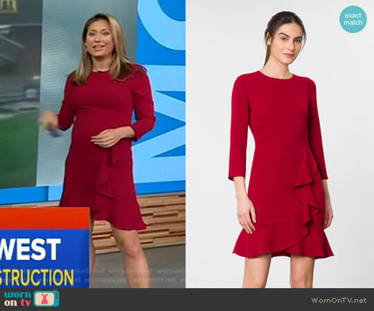 Shoshanna Stretch Crepe Leanach Dress worn by Ginger Zee on Good Morning America