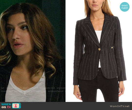 Smythe Patch Pocket Duchess Blazer worn by Dinah Drake (Juliana Harkavy) on Arrow