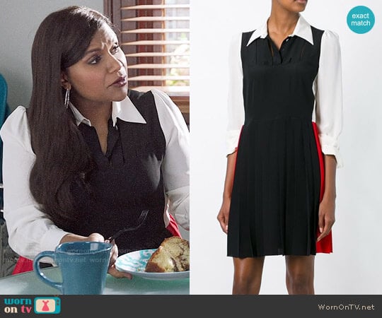 Sonia Rykiel Color Block Shirt Dress worn by Mindy Lahiri (Mindy Kaling) on The Mindy Project