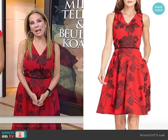 Tahari ASL Embroidered Fit-And-Flare Dress worn by Kathie Lee Gifford on Today