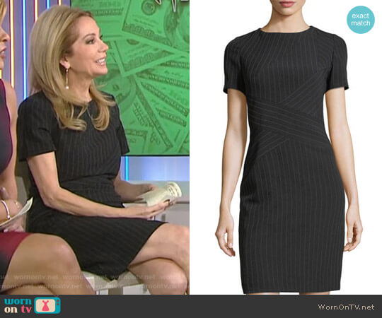 Tahari ASL Pinstripe Crisscross Short-Sleeve Dress worn by Kathie Lee Gifford on Today