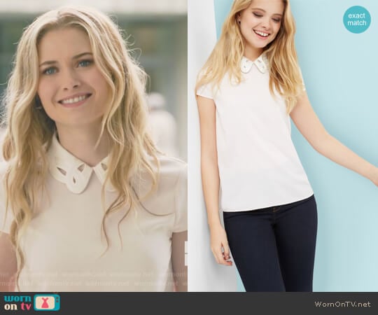 Ted Baker Embroidered collared top worn by Karolina Dean (Virginia Gardner) on Marvels Runaways