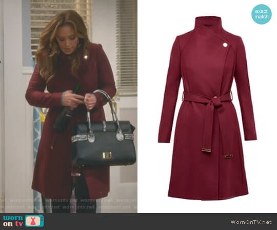 Ted Baker Aurore Coat worn by Vanessa Cellucci (Leah Remini) on Kevin Can Wait