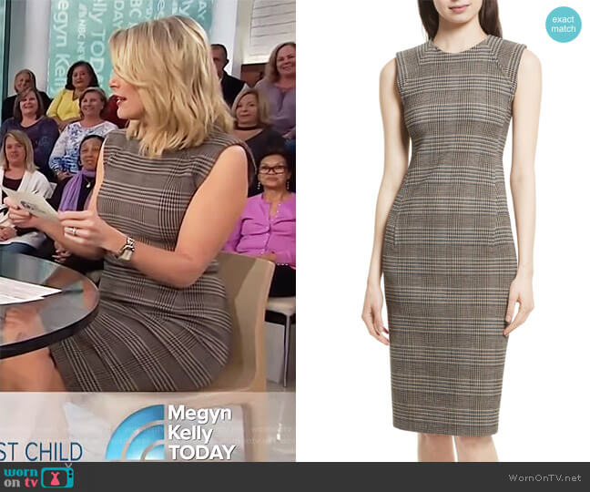 Theory Power Plaid Sheath Dress worn by Megyn Kelly on Today