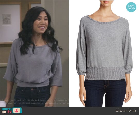 Three Dots Cropped Sweater worn by Eve Roberts (Liza Lapira) on 9JKL
