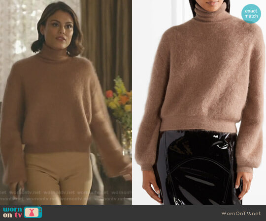 Tom Ford Cropped Turtleneck Sweater worn by Cristal Flores (Nathalie Kelley) on Dynasty