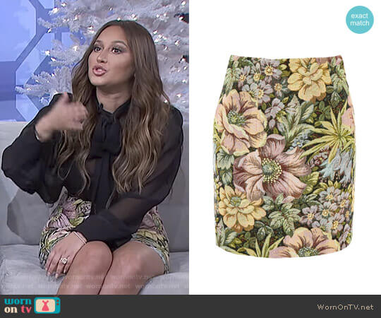 Topshop Tapestry High Waisted Mini Skirt worn by Adrienne Houghton on The Real
