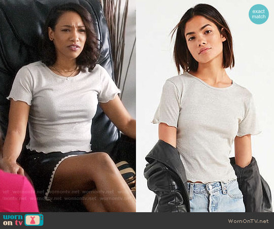 Emma Shimmer Lettuce Edge Tee from Urban Outfitters