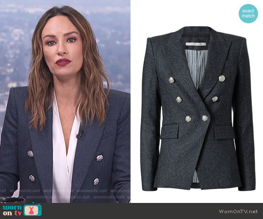 Veronica Beard Miller Herringbone Jacket worn by Catt Sadler on E! News