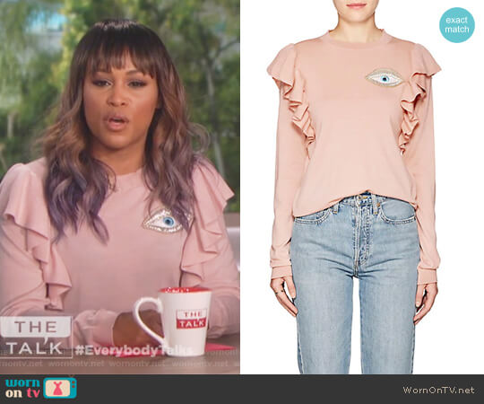 Vivetta Port Augusta Eye-Embellished Wool Sweater worn by Eve on The Talk