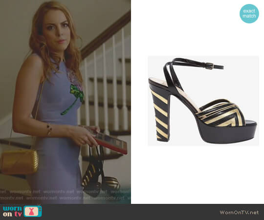 Valentino Fever Leather Platform Sandals worn by Fallon Carrington (Elizabeth Gillies) on Dynasty