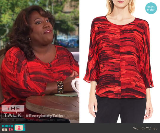 Vince Camuto Muses Print Dolman Sleeve Blouse worn by Sheryl Underwood on The Talk