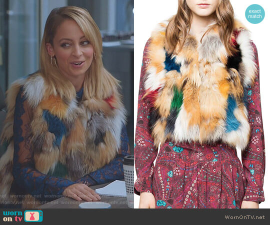 Zadig & Voltaire Deluxe Fee Fox Fur Patchwork Bolero worn by Portia Scott-Griffith (Nicole Richie) on Great News