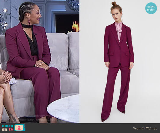 Zara Colourful Masculine Blazer worn by Tamera Mowry on The Real