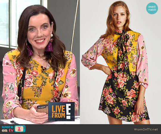 Zara Floral Patchwork Dress worn by Melanie Bromley on E! News