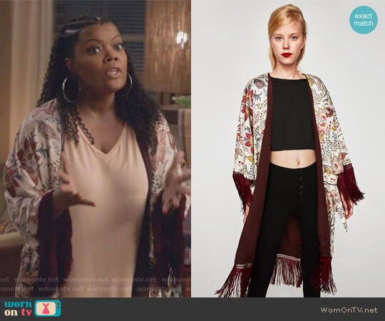 Zara Kimono with Fringe worn by Dina Rose (Yvette Nicole Brown) on The Mayor