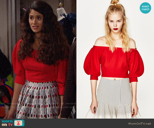 Zara Off the Shoulder Top worn by Darlita (Danube Hermosillo) on The Bold and the Beautiful