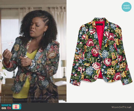 Zara Floral Print Jacket worn by Dina Rose (Yvette Nicole Brown) on The Mayor