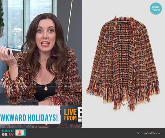 Zara Frayed Jacket worn by Melanie Bromley on E! News