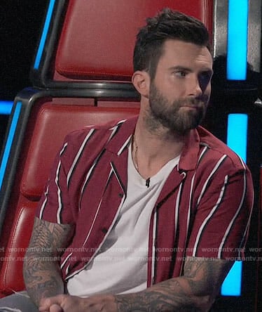 Adam Levine’s red striped shirt on The Voice