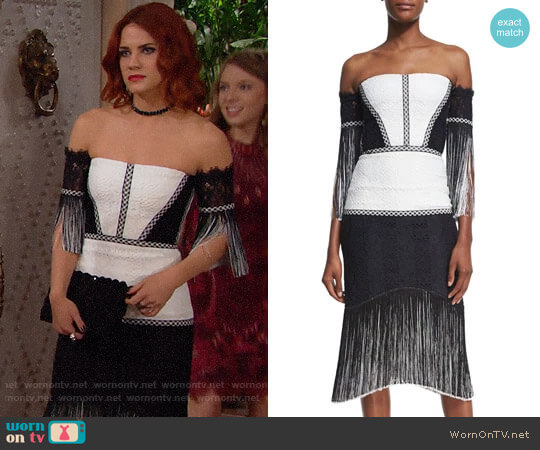 Alexis Antoinette Fringed Dress worn by Sally Spectra (Courtney Hope) on The Bold and the Beautiful