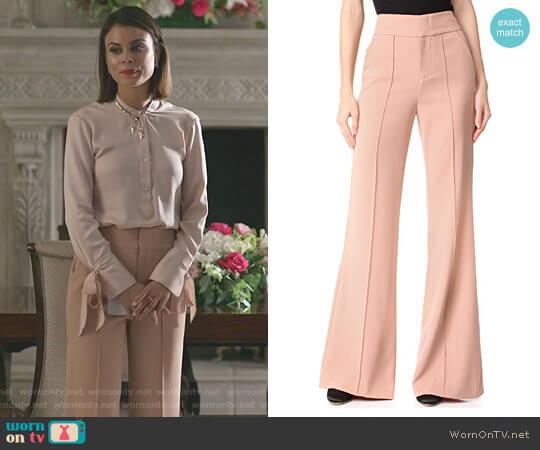 Alice + Olivia Dawn Pants worn by Cristal Flores (Nathalie Kelley) on Dynasty