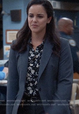Amy’s black floral blouse on Brooklyn Nine-Nine