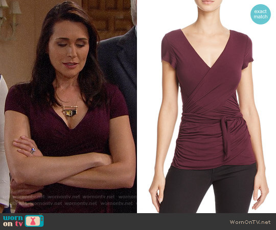 Bailey 44 Entrechat Wrap Top worn by Quinn Fuller (Rena Sofer) on The Bold and the Beautiful