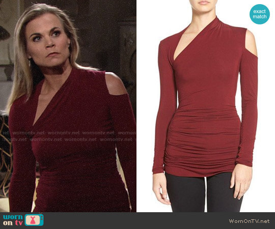 Bailey 44 Expressionist Cutout Long Sleeve Top worn by Phyllis Newman (Gina Tognoni) on The Young and the Restless