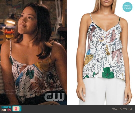 Bcbgmaxazria Kayley Top in Whisper Combo worn by Jane Villanueva (Gina Rodriguez) on Jane the Virgin