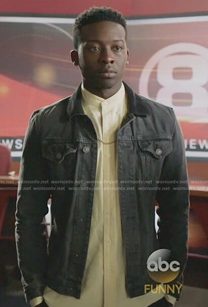 Courtney’s black denim jacket on The Mayor