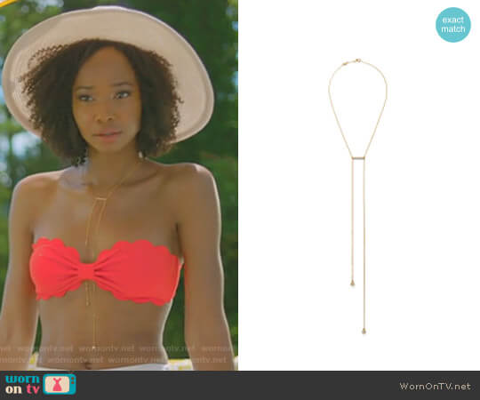 Bonheur Lily-Rose Lariat Necklace worn by Monica Colby (Wakeema Hollis) on Dynasty