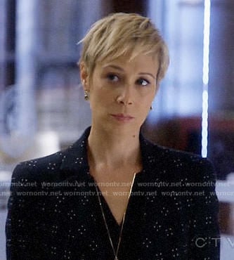 Bonnie’s black dotted blazer on How to Get Away with Murder